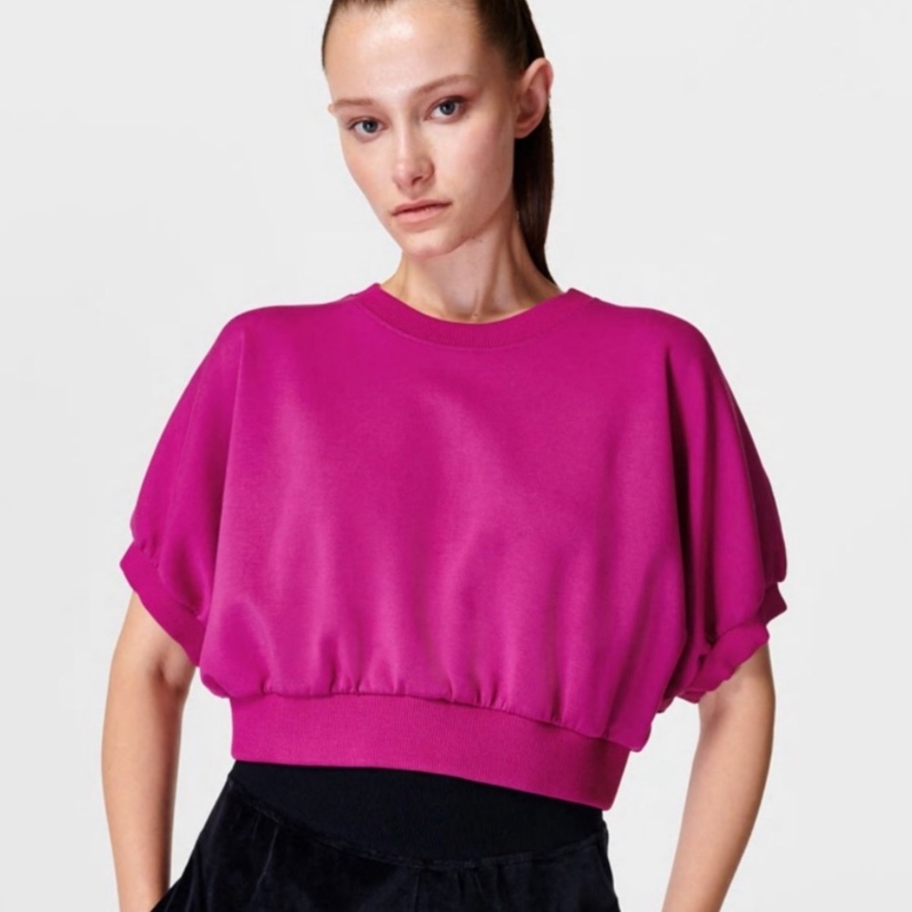 Sweaty Betty Pink Sophia‎ short Sleeve Sweatshirt Top Size 8